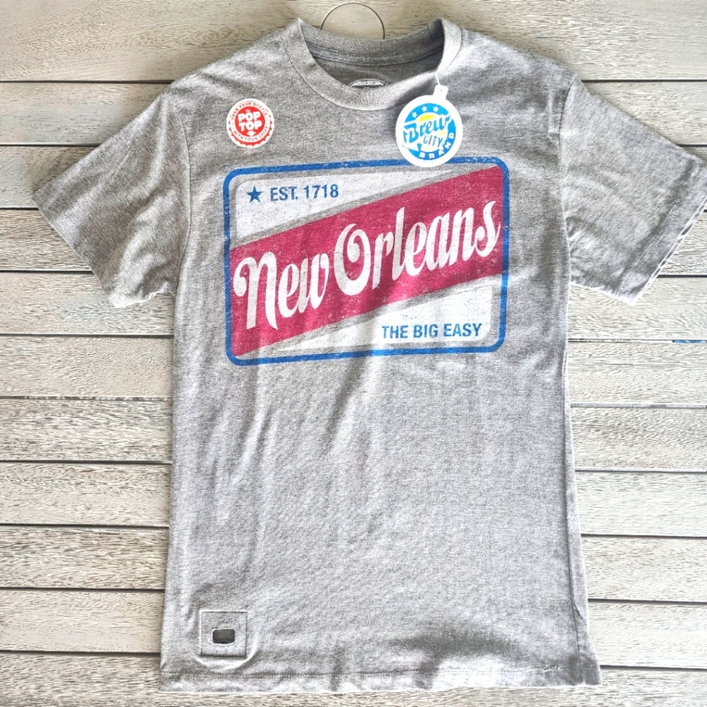 Mens Gray Bottle Opener T-shirt | SZ S